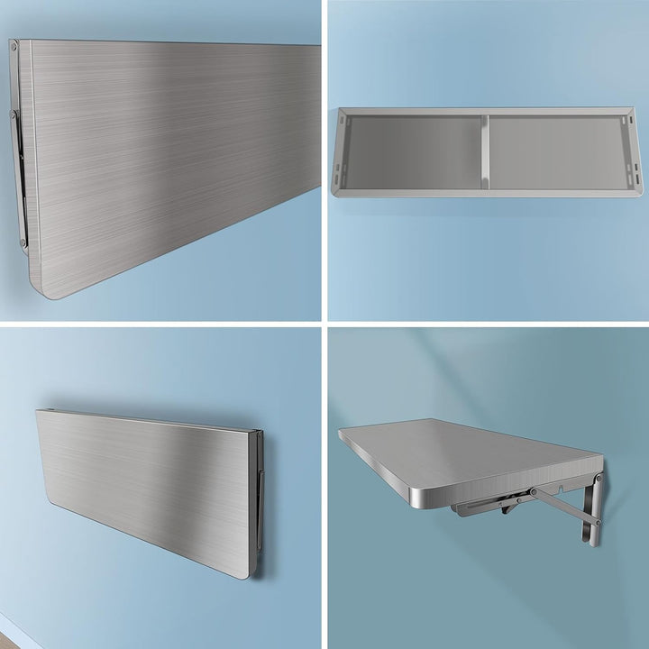 SARKEY Klappbarer Wandtisch, Wandklapptisch Aus Rostfreier Stahl,Wandklapptisch Wand Montierter Klap