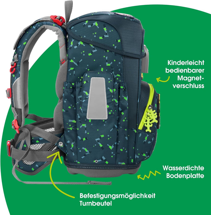Step by Step Schulranzen-Set Cloud, 5-teilig, ergonomischer Tornister mit Reflektoren, höhenverstell
