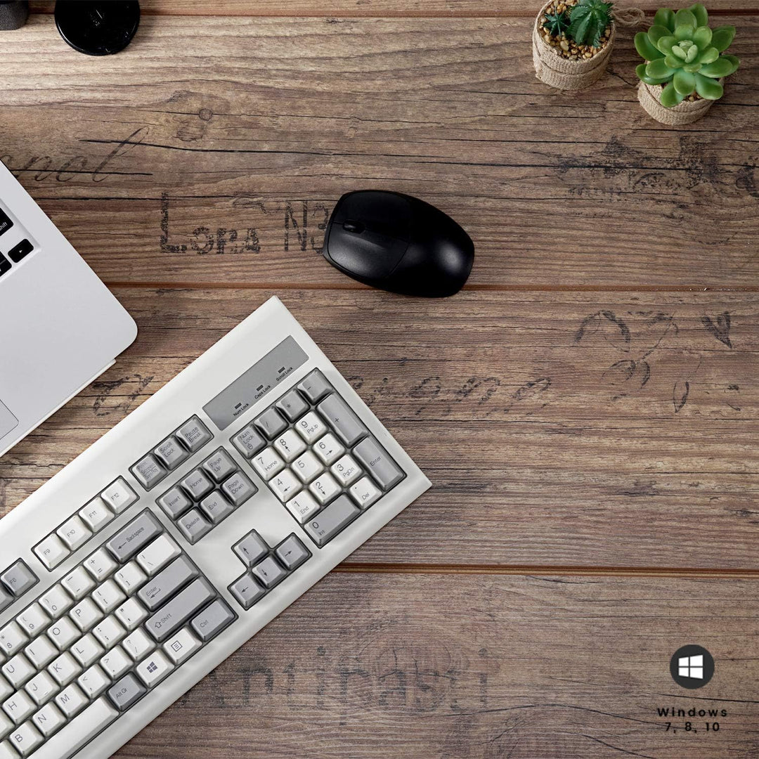 Perixx PERIBOARD-106M, USB-Kabelgebundene Tastatur in Vollformat mit ergonomischen Design, Retro/Vin