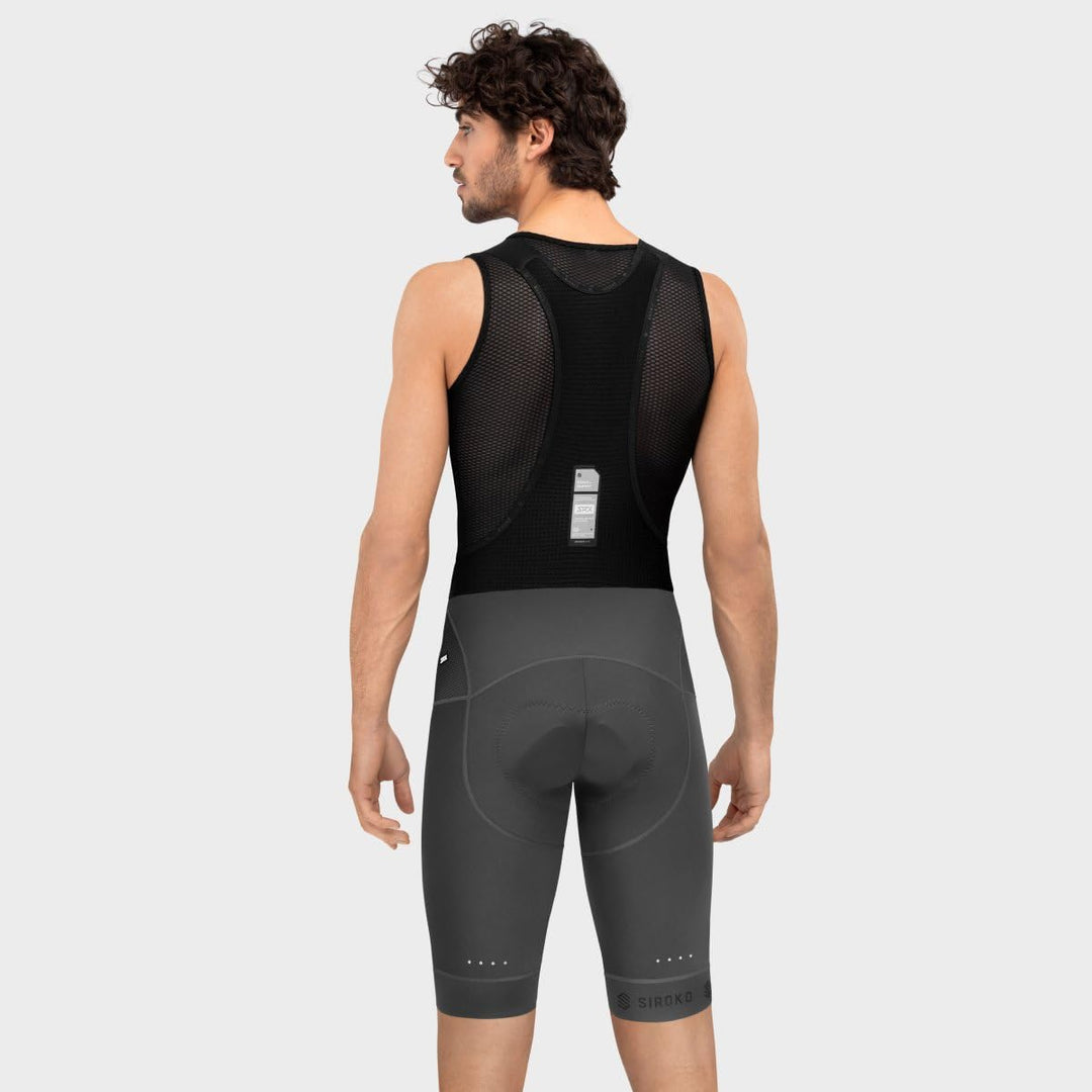Kurze SRX Fahrrad-Trägerhose Herren Italienisches MITI Gewebe Doppelt Dichtes Sitzpolster XL Grau/Sc