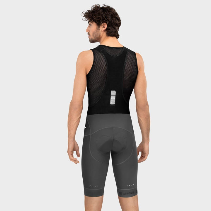 Kurze SRX Fahrrad-Trägerhose Herren Italienisches MITI Gewebe Doppelt Dichtes Sitzpolster XL Grau/Sc
