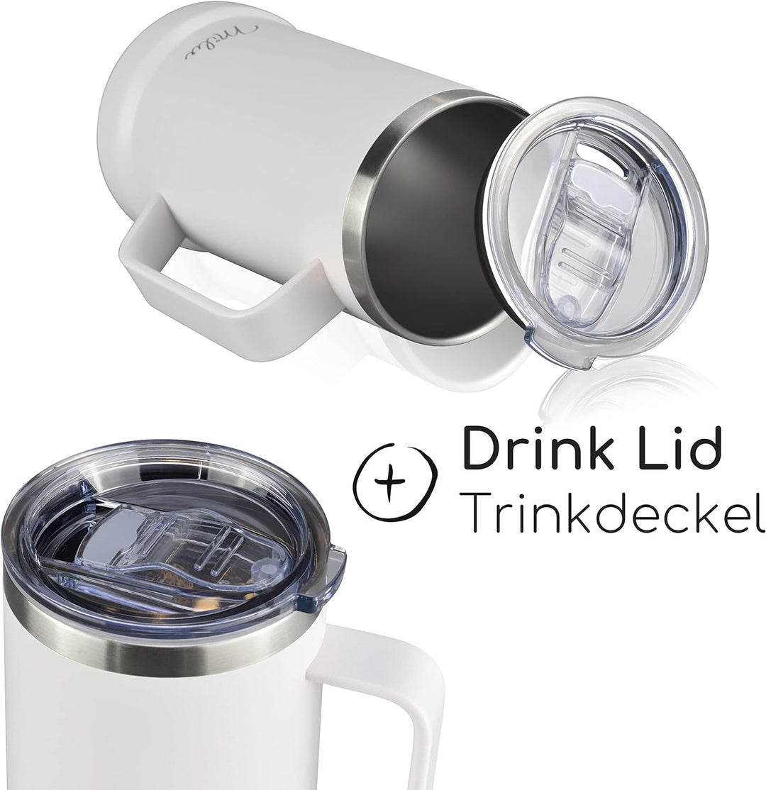 Milu Bierkrug Edelstahl isoliert | Bierglas mit Deckel | Thermobecher | Bier Geschenk für Männer, Pa
