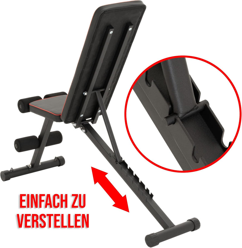 Fitnessbank Hantelbank klappbar Multifunktion Training Bauchtrainer Schrägbank mit 7-fach verstellba