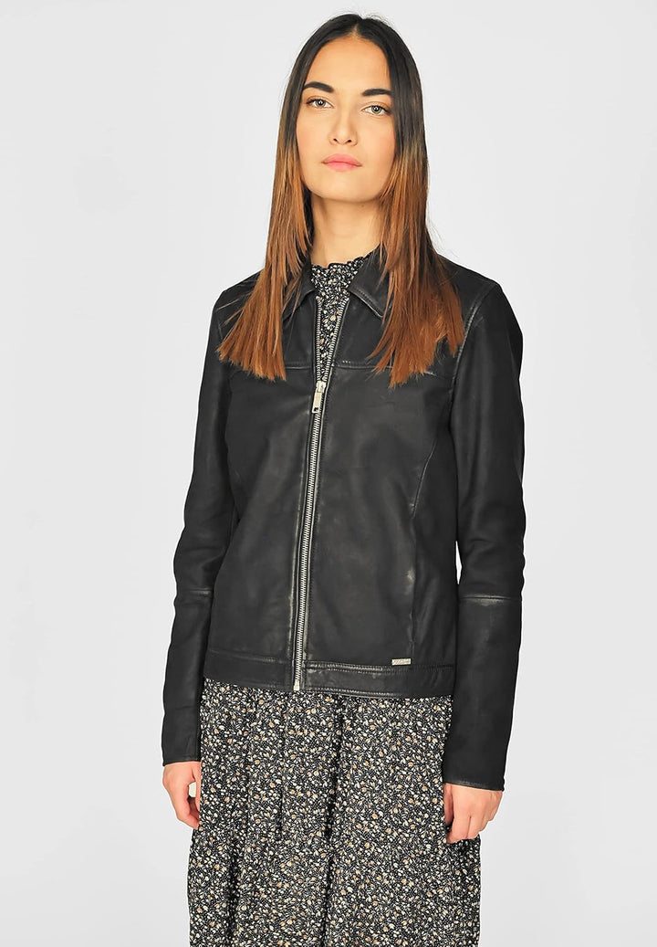 MAZE Damen Lederjacke 4202117 S Schwarz, S Schwarz