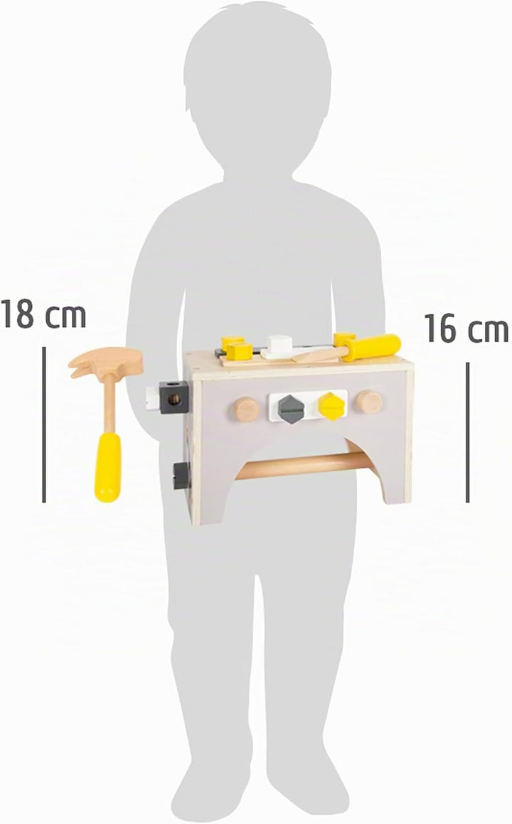 small foot Werkzeugkasten 2in1 "Miniwob" aus Holz, auch als Werkbank nutzbar, mit Kinderwerkzeugen,