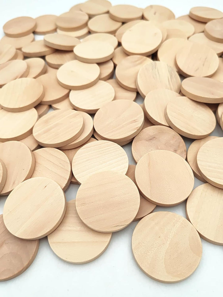Naturholzscheiben, blanko, runde Holzscheiben, unlackiert, Holzkreise, blanko, Holzornamente für Bas