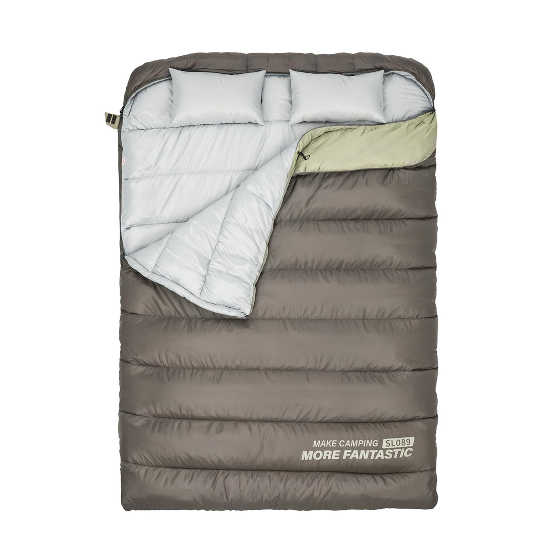 BISINNA Winter Doppelschlafsack für Erwachsene 2 Personen Outdoor Warmer Schlafsack 3 Jahreszeiten–