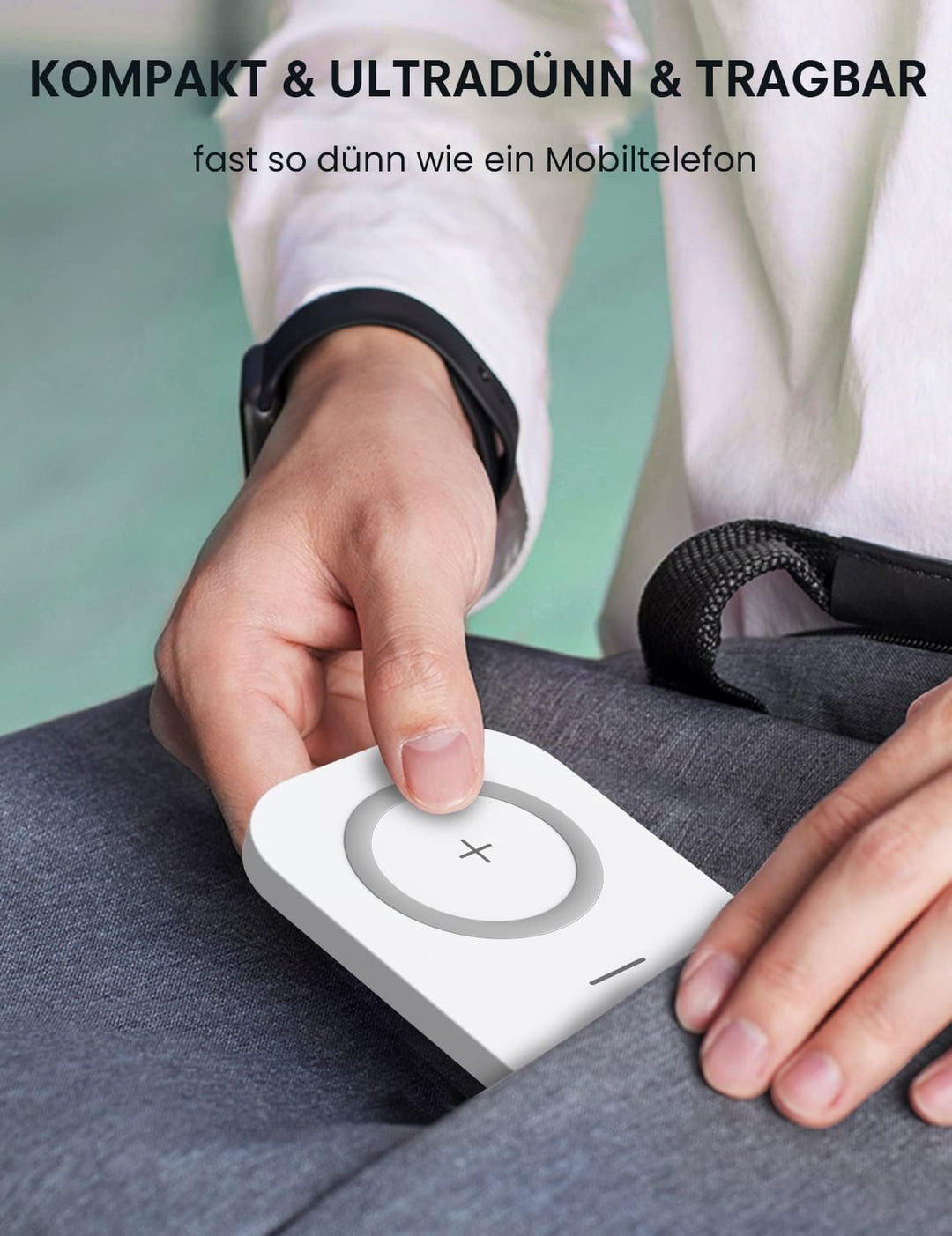 JoyGeek 2 IN 1 Wireless Charger, 15W Max Induktive Ladestation, für iPhone 15/14/13/12/11/Pro/ProMax