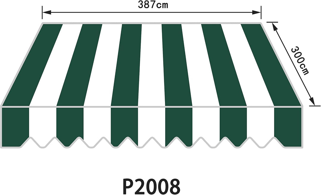 home Trends Markisenstoff 4m Markise mit Volant 4 x 3 m Markisenbespannung ersatzstoff 387 x 300cm B