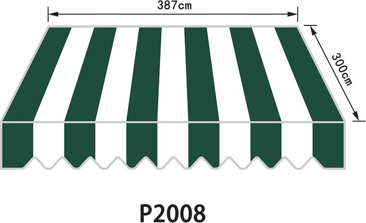 home Trends Markisenstoff 4m Markise mit Volant 4 x 3 m Markisenbespannung ersatzstoff 387 x 300cm B