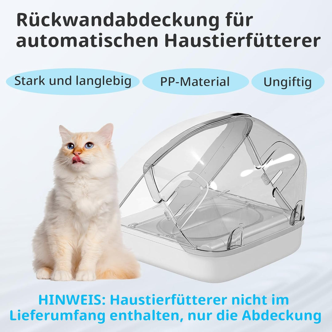 Aufsteckbare Haube, Hintere Abdeckung für Mikrochip-Futterautomat für Haustiere, Hartnäckige Haustie