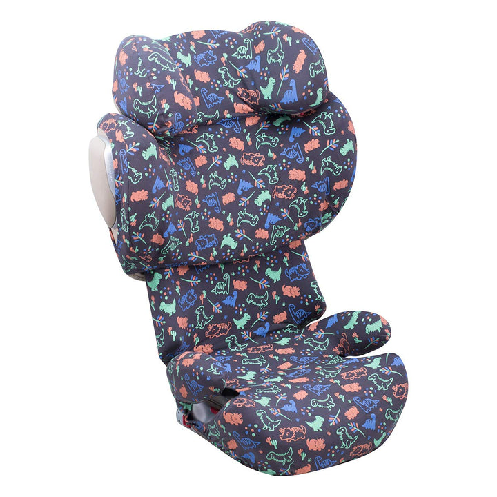 JYOKO Kids Bezug kompatibel mit Cybex Solution Q2 Fix, Q3, Cybex Z Fix, Gb Elian (Happy Dino), HAPPY