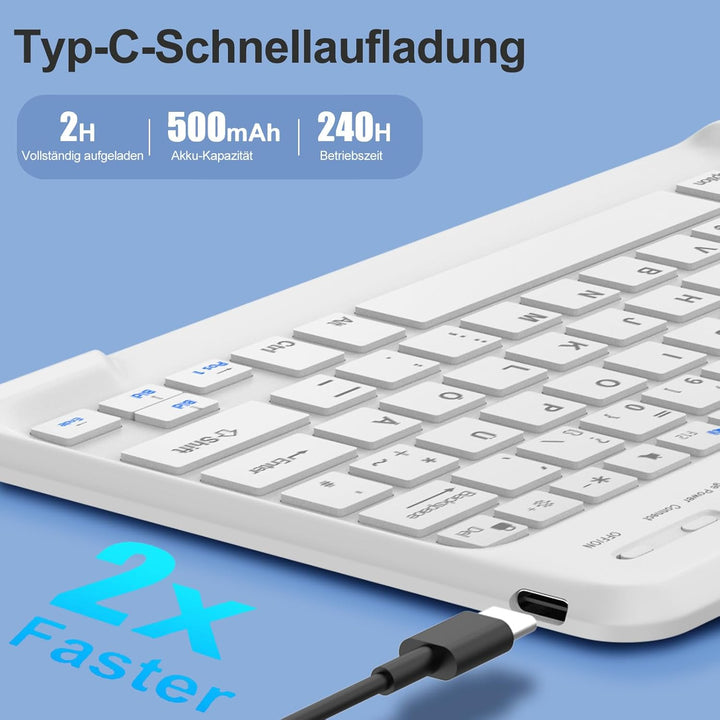 IVEOPPE Hülle mit Tastatur für iPad Air 13 Zoll M4 2026/M3 2025/M2 2024, Magnetisch Abnehmbare Bluet