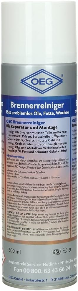 2 Stück OEG Brennerreiniger 500 ml Ölbrenner öldüsen Heizkessel löst Öle, Fette und Wachse