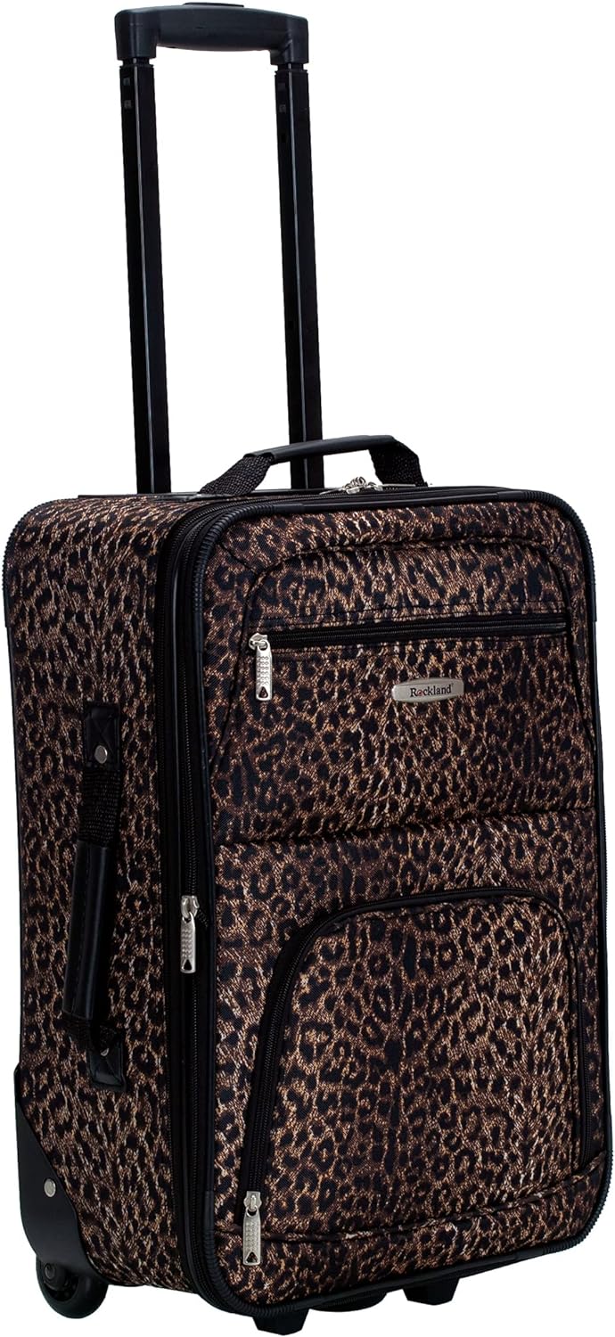 Rockland Vara Softside Gepäckset 3-teilig, Leopard, 3-Piece Set (20/22/28), Vara Softside Gepäckset