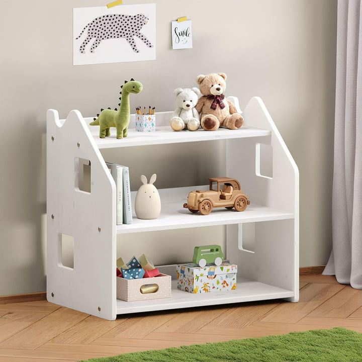 IDIMEX Kinderregal Yasmin 3 Ablagen weiss - Montessori Regal für Spielzeug und Bücher, Kinderzimmer