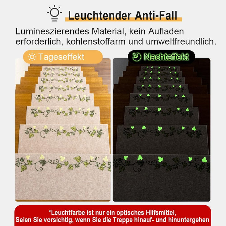 FuKuEn Stufenmatten Beige Anti-Rutsch Leuchtend Stufenmatten Waschbar Belag für Treppenstufen rutsch