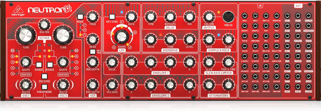 Behringer NEUTRON Paraphonic Analog and Semi-Modular Synthesizer with Dual 3340 VCOs, Multi-Mode VCF
