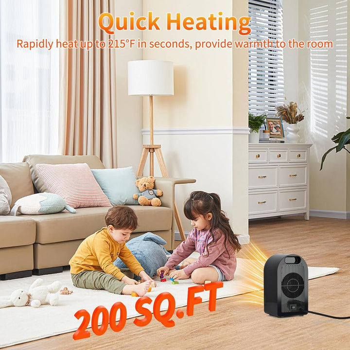 Heizlüfter Klein Energiesparend, Mini PTC Keramik Elektroheizung Leise,Mobile Heizung Elektrisch Ste
