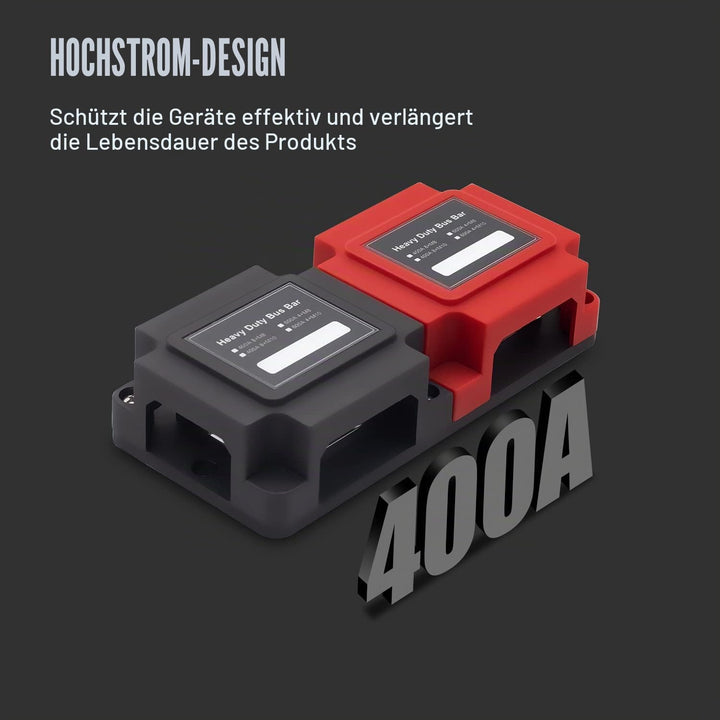 STANEW 400A Bus Bar Box Sicherungsblockhalter Kupfergefertigt Schwerlastmodul Geeignet 12V-48V DC, 8