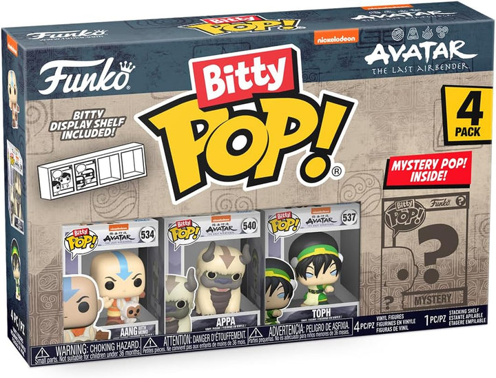 Funko Bitty Pop! Avatar: TLA - Aang 4PK - Aang with Momo, Appa, Toph und eine Überraschungs-Mini-Fig