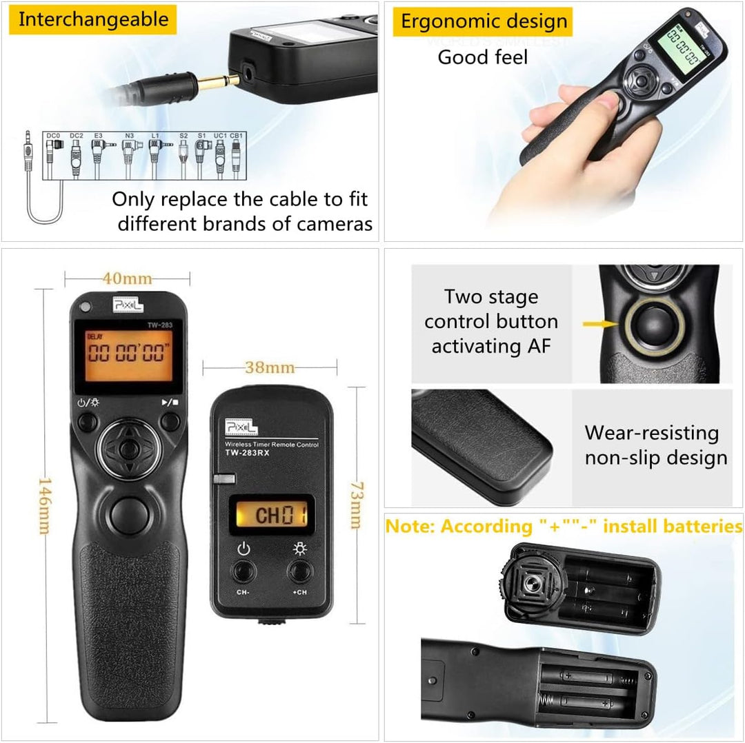 Pixel TW283-E3 Kamera Fernauslöser für Canon EOS R RA RP 850D 90D 80D 70D 77D 60D 200D 800D 750D 400