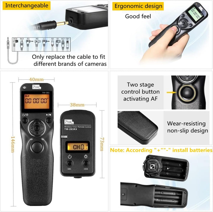 Pixel TW283-E3 Kamera Fernauslöser für Canon EOS R RA RP 850D 90D 80D 70D 77D 60D 200D 800D 750D 400