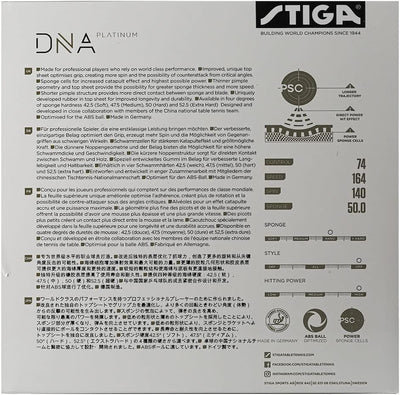Stiga Unisex-Adult DNA Platinum H Tischtennisbelag 2.3 Rot, 2.3 Rot