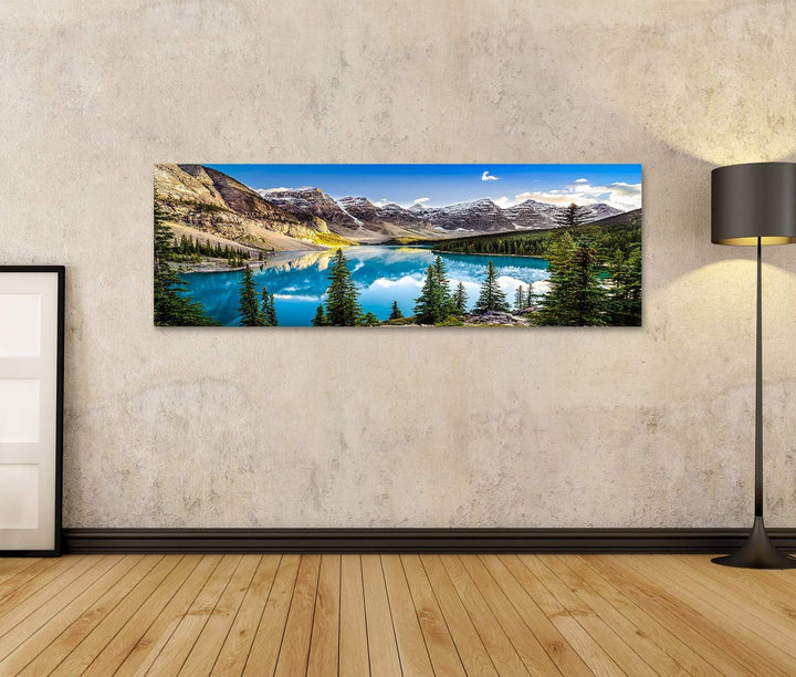 islandburner Bild auf Leinwand Landschaft Sonnenuntergang Blick Morain Lake Mountain Range Alberta K