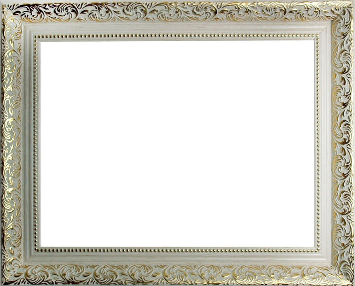 Barockrahmen weiss mit Gold verziert 469 BIA/ORO, Leerrahmen 20x28 cm, 20x28 cm