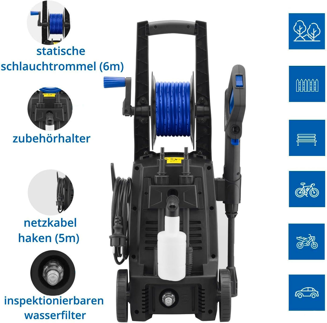 AR Blue Clean Hochdruckreiniger e-1600 HRD mit Rohrreinigersonde (1600 W, 125 bar, 420 l/h) 125 bar