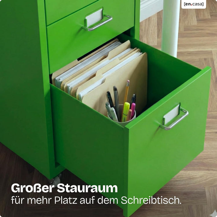 [en.casa] Rollcontainer Kökar Schubladenschrank Metall Aktenschrank mit 5 Schubladen Bürowagen mit R