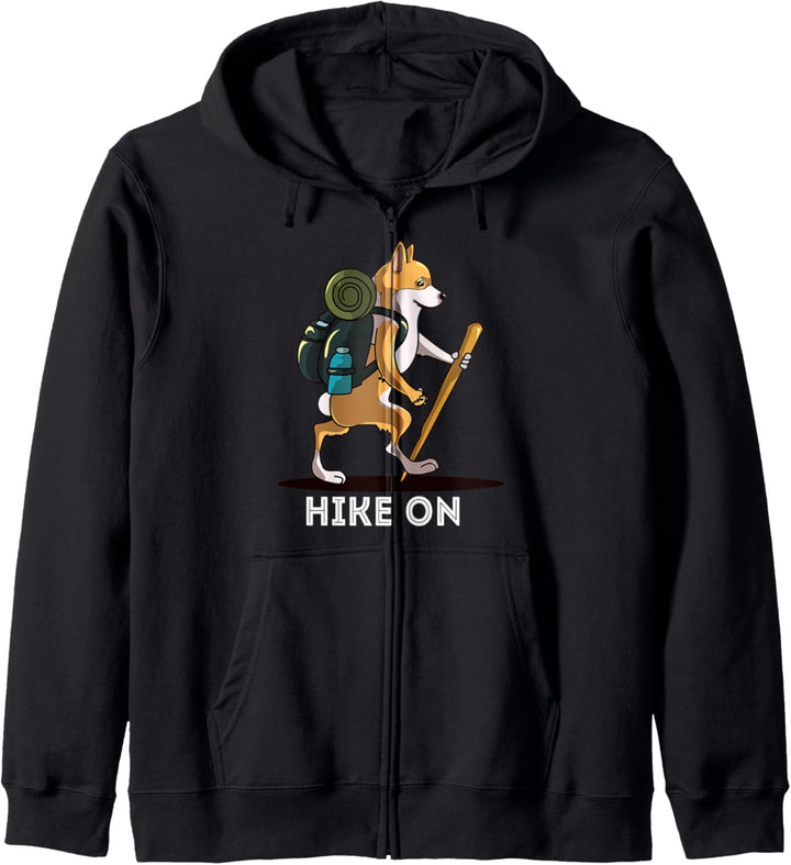 Lustige Welsh Corgi Bergsteigen Wandern Kapuzenjacke