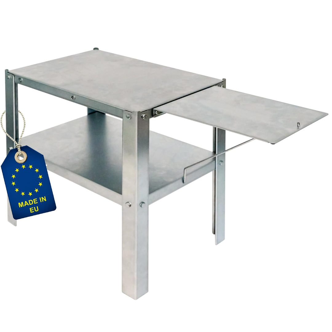 ITA Tisch für Räucherofen - Legierter Stahl - Praktischer Räucherofenständer 45x28x40/65 cm - Direkt