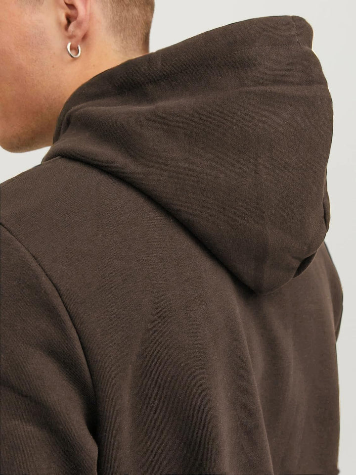 JACK & JONES Male Kapuzenpullover Logo Kapuzenpullover XS Braun (Mulch/Reg Fit), XS Braun (Mulch/Reg
