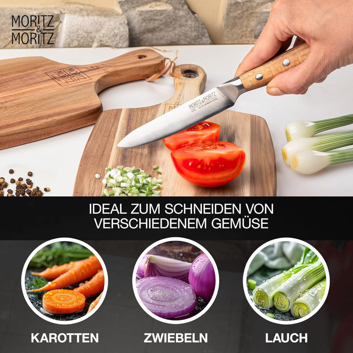 Moritz & Moritz Profi Küchenmesser 13 cm - Universalmesser Küche Kochmesser - Allzweckmesser für Obs