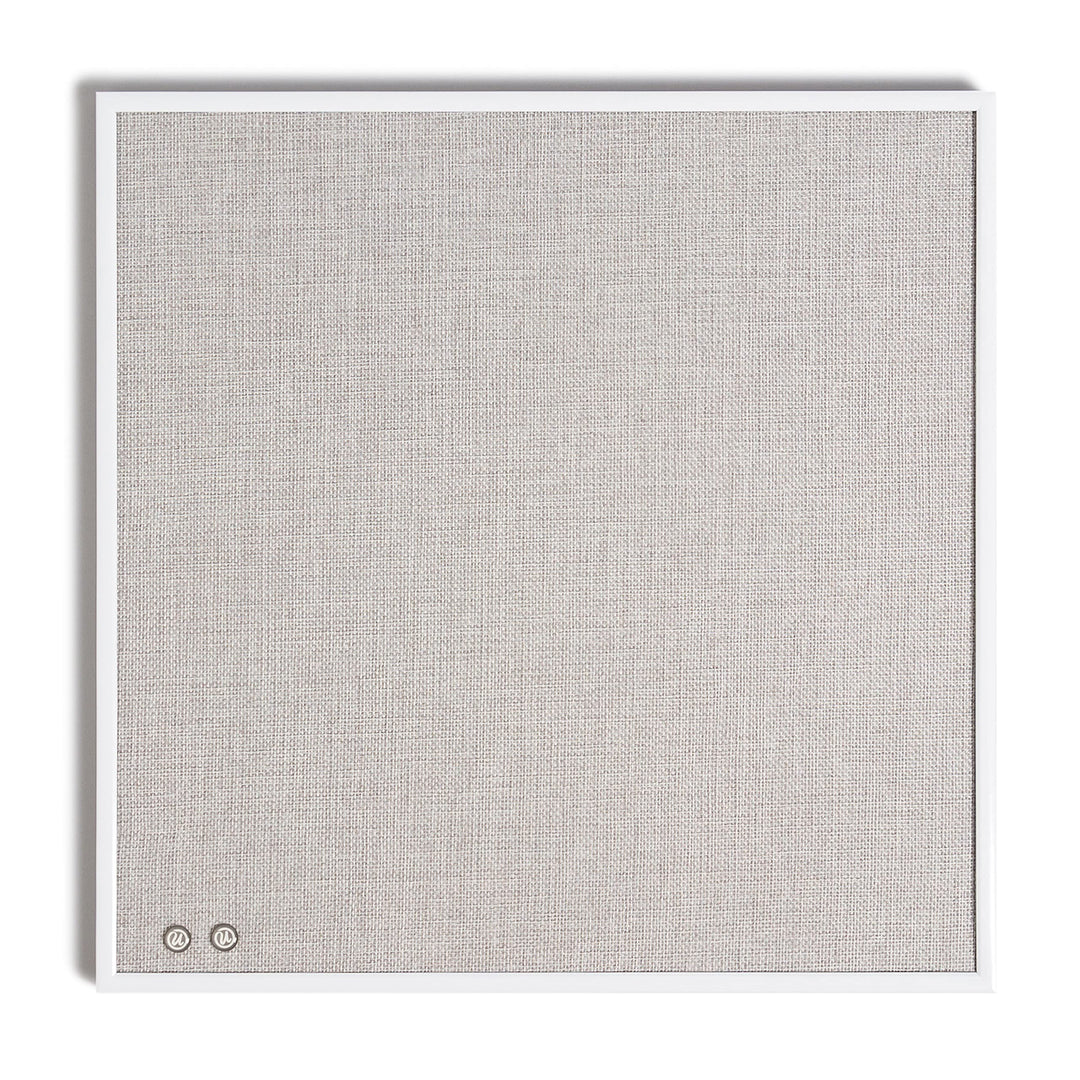 U Brands Pinnwand aus Leinen mit weissem Metallrahmen, 35,6 x 35,6 cm Weisser Rahmen Bulletin, Weiss
