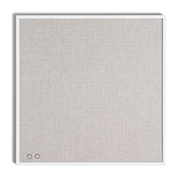 U Brands Pinnwand aus Leinen mit weissem Metallrahmen, 35,6 x 35,6 cm Weisser Rahmen Bulletin, Weiss
