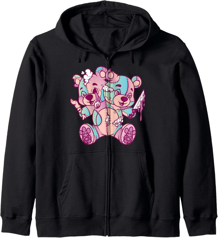 Anime Aesthetic Pastel Goth Evil Teddybär Geschenke Kapuzenjacke