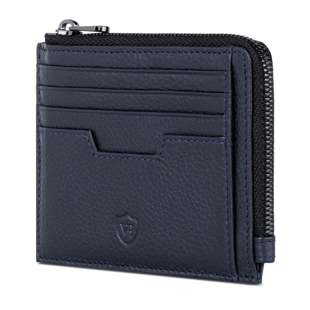 VON HEESEN Leder Kartenetui Geldbörse Herren & Damen Kreditkartenetui (Medium, Dunkelblau) Dunkelbla