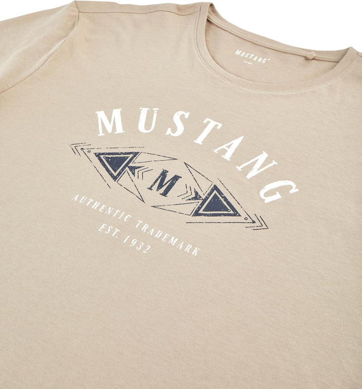 MUSTANG Herren T-Shirt 4er Pack Frontprint O-Neck Rundhalsausschnitt Kurzarm Regular Tee Shirt 100%