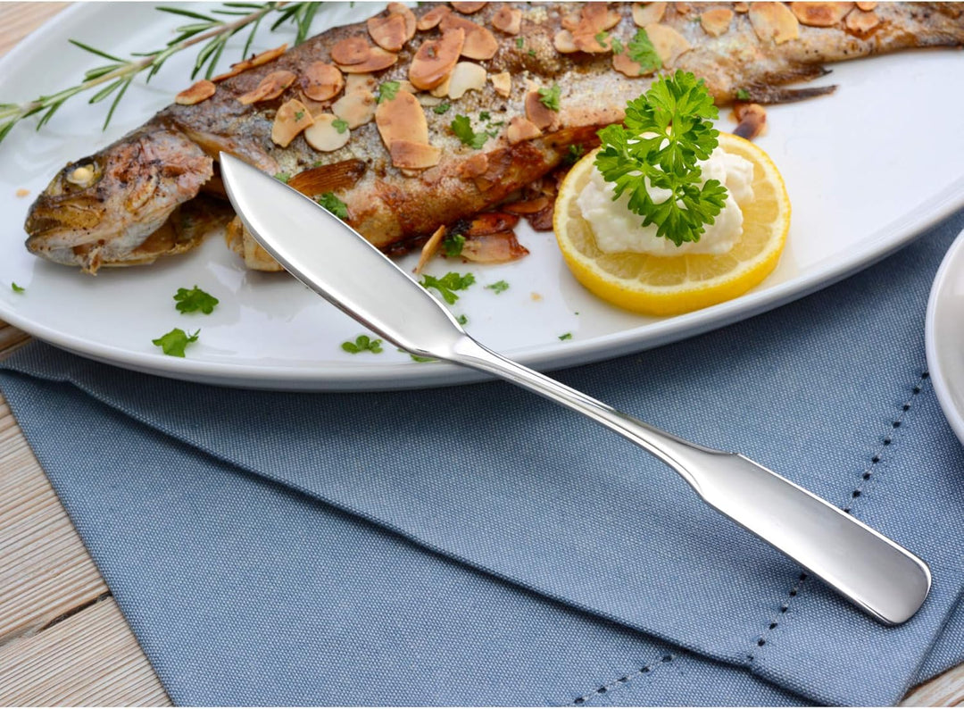 GRÄWE Fischbesteck 12-teilig, Fischset für 6 Personen, Fischgabeln, Fischmessser, Besteck-Set Edelst
