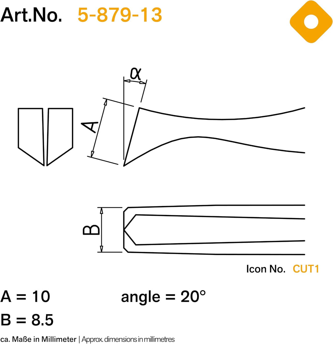 Bernstein 5-879-13 ESD Schneidpinzette 115 mm Form 15 AP Carbonstahl ableitfähig bündig