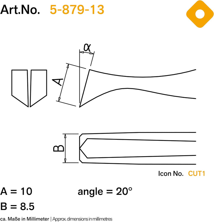 Bernstein 5-879-13 ESD Schneidpinzette 115 mm Form 15 AP Carbonstahl ableitfähig bündig