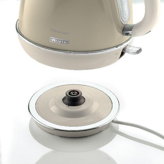 Ariete Vintage Wasserkocher 2869, Retro Elektrischer Wasserkocher mit Sichtbarem Wasserstand, Kabell