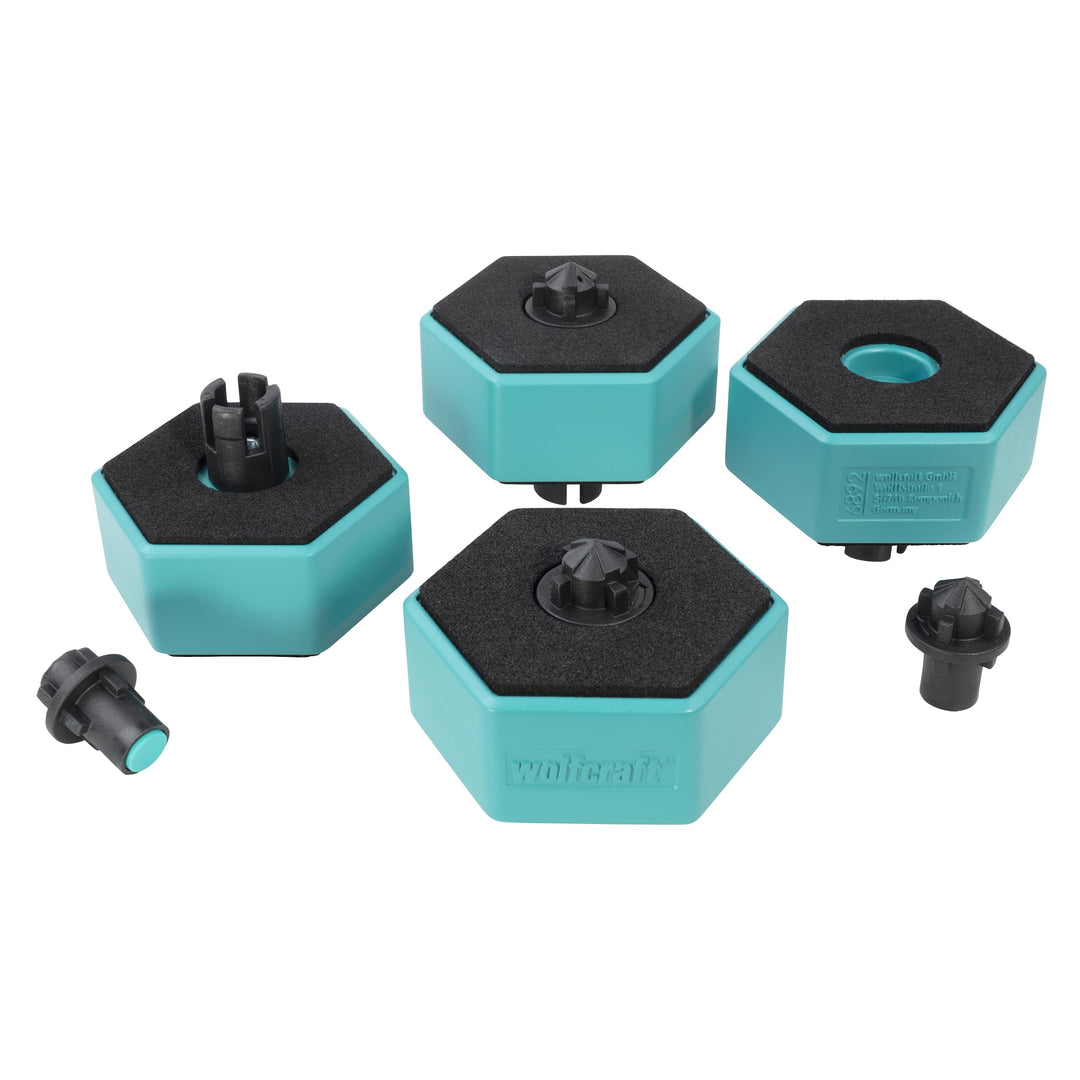 wolfcraft Multifunktionale Werkstückauflagen I 6892000 I Rutschfeste Auflage für Werkstücke, 4 Stück