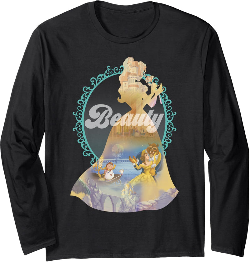 Disney Beauty And The Beast Belle Silhouette Fill Langarmshirt