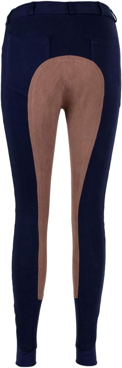 RL24 Damen Reithose Vollbesatz Flex BASICLINE 36 Dunkelblau/Hellbraun, 36 Dunkelblau/Hellbraun