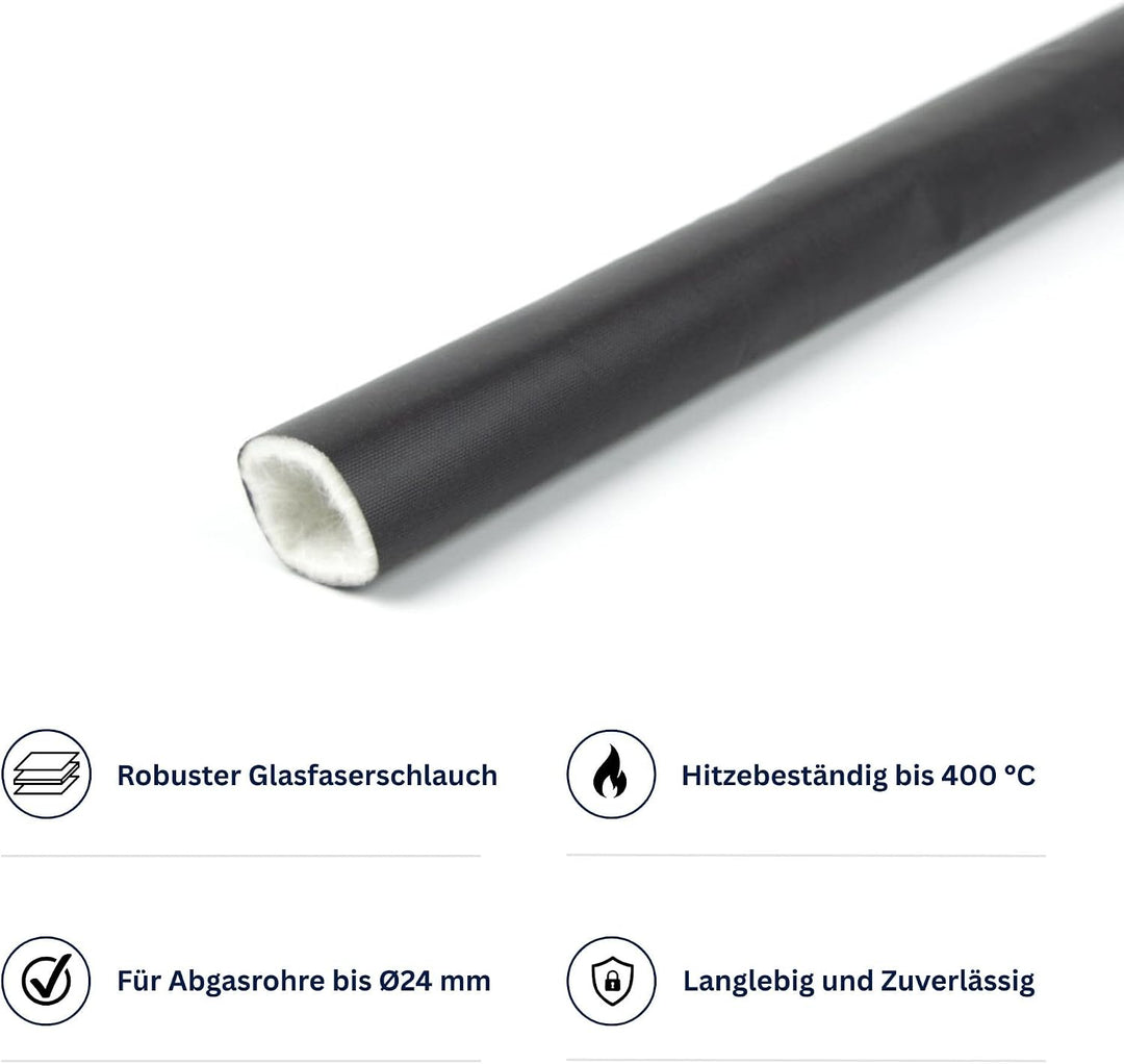 Autoterm Hitzeschutzschlauch Isolierung für Abgasrohr Abgasschlauch 22mm 24mm für Standheizung Länge