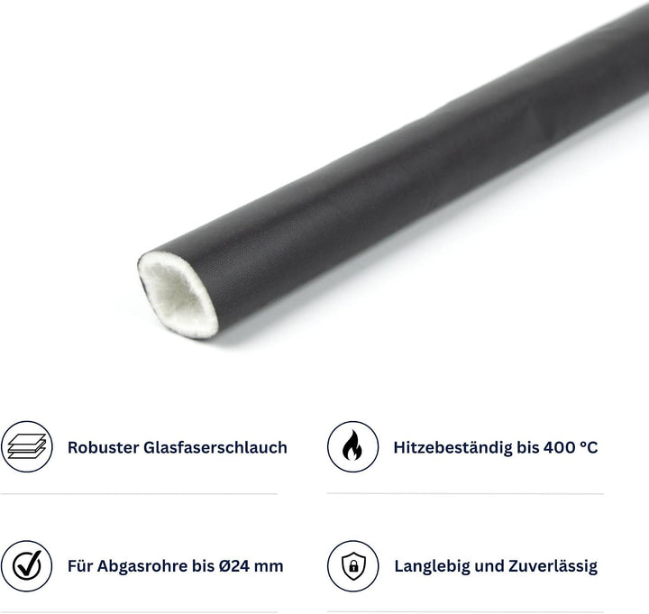Autoterm Hitzeschutzschlauch Isolierung für Abgasrohr Abgasschlauch 22mm 24mm für Standheizung Länge